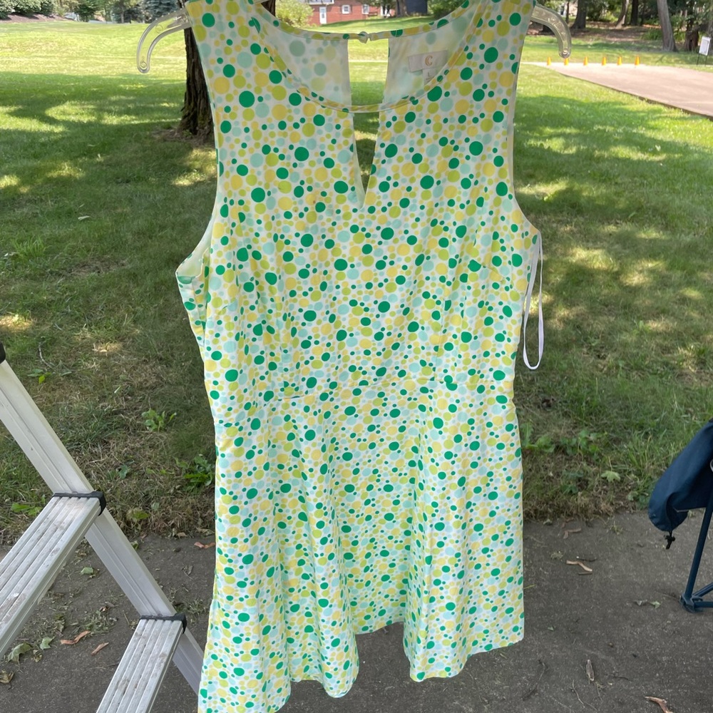 Yellow, Green, Blue Polka Dot Summer Dress